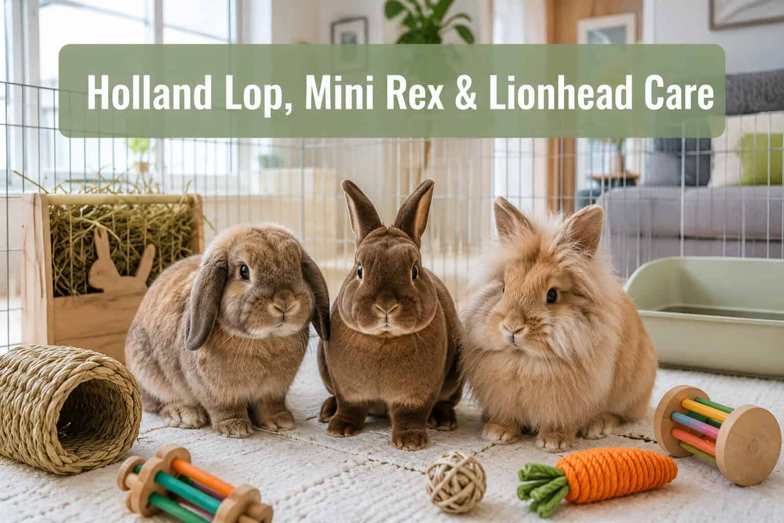 Holland Lop, Mini Rex, and Lionhead Rabbits: 2026 Care Essentials for Indoor Family Pets