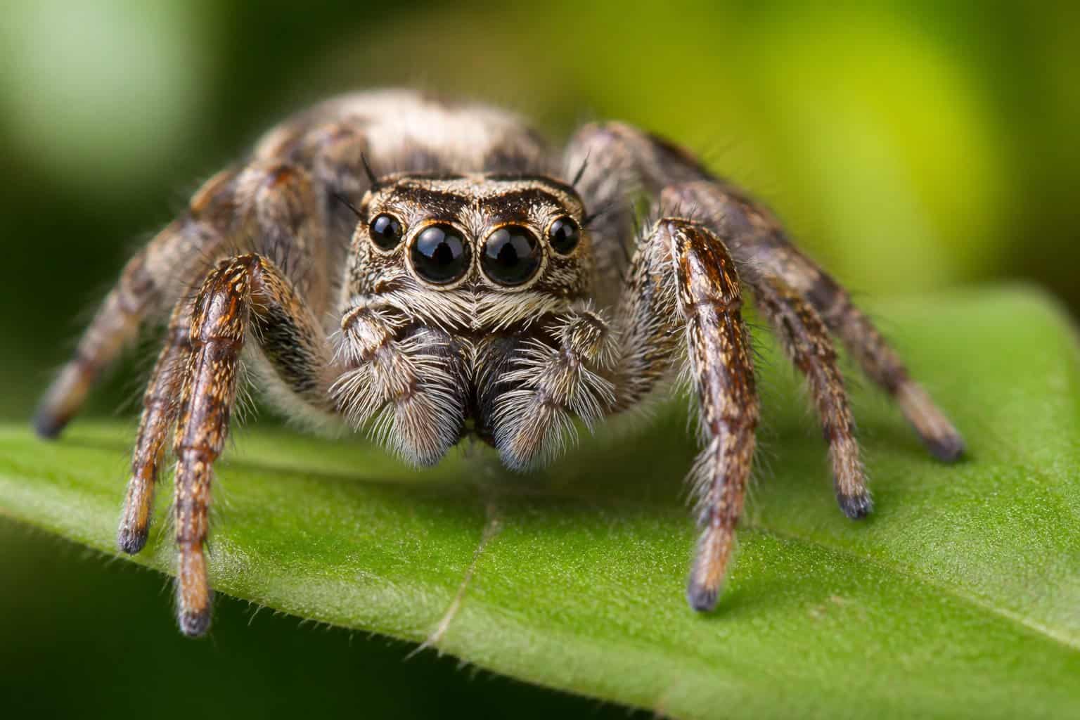 Close-up of a spider on a green leaf in a natural environment.