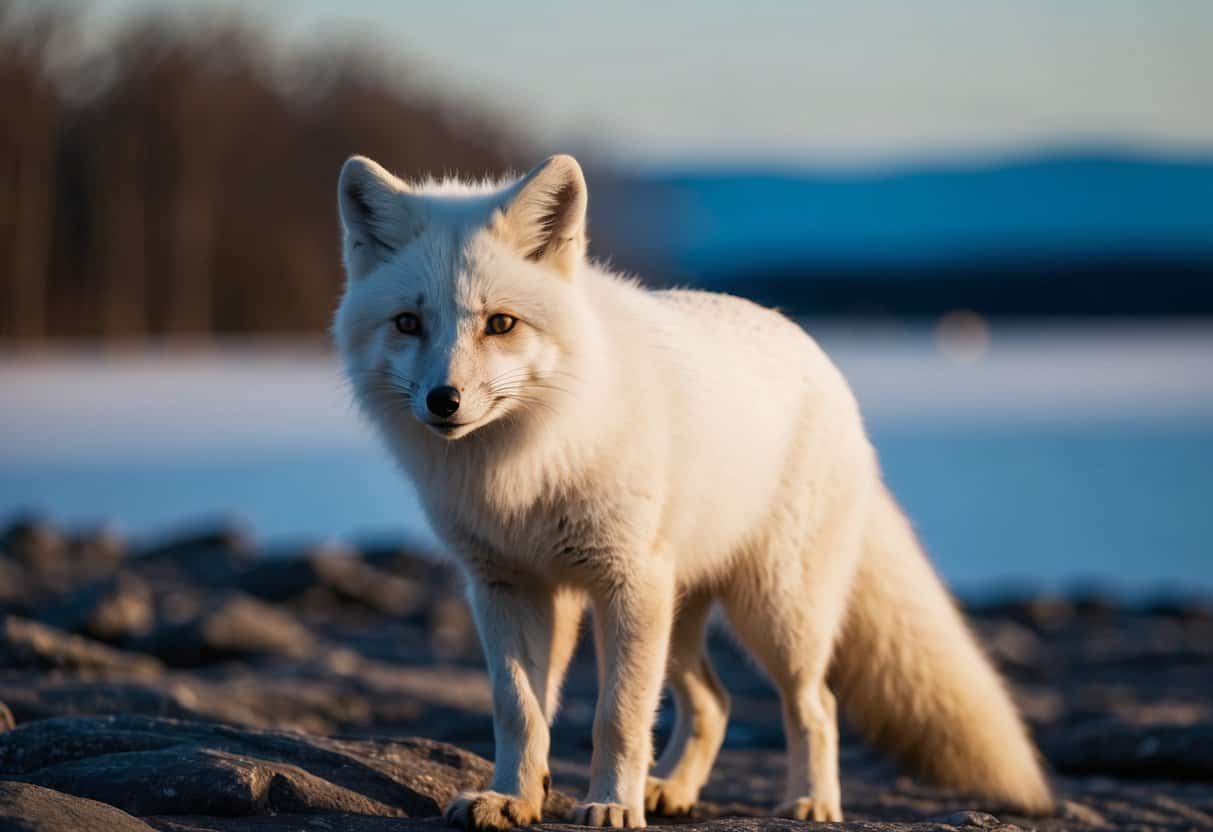 Arctic foxes are most active during the early morning and late evening, when they hunt for food and interact with their surroundings
