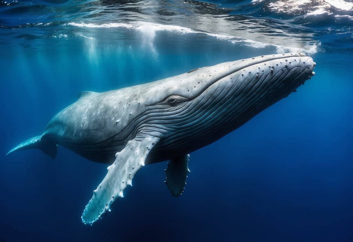 Grande balena in mare